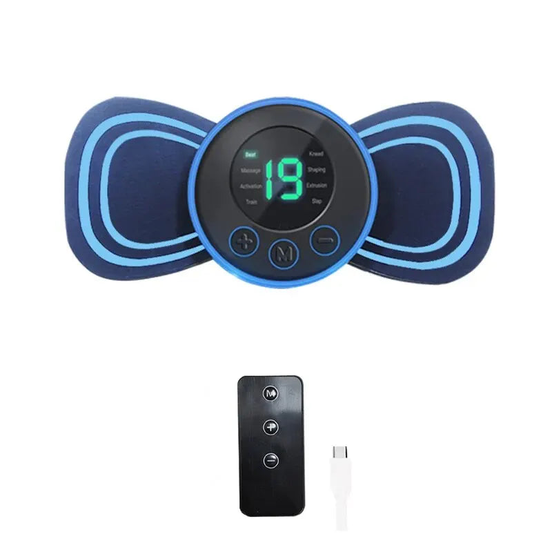 Mini Neck Massager Portable Electric Intelligent Patch for Back and Shoulder Massager With Pad and Remote