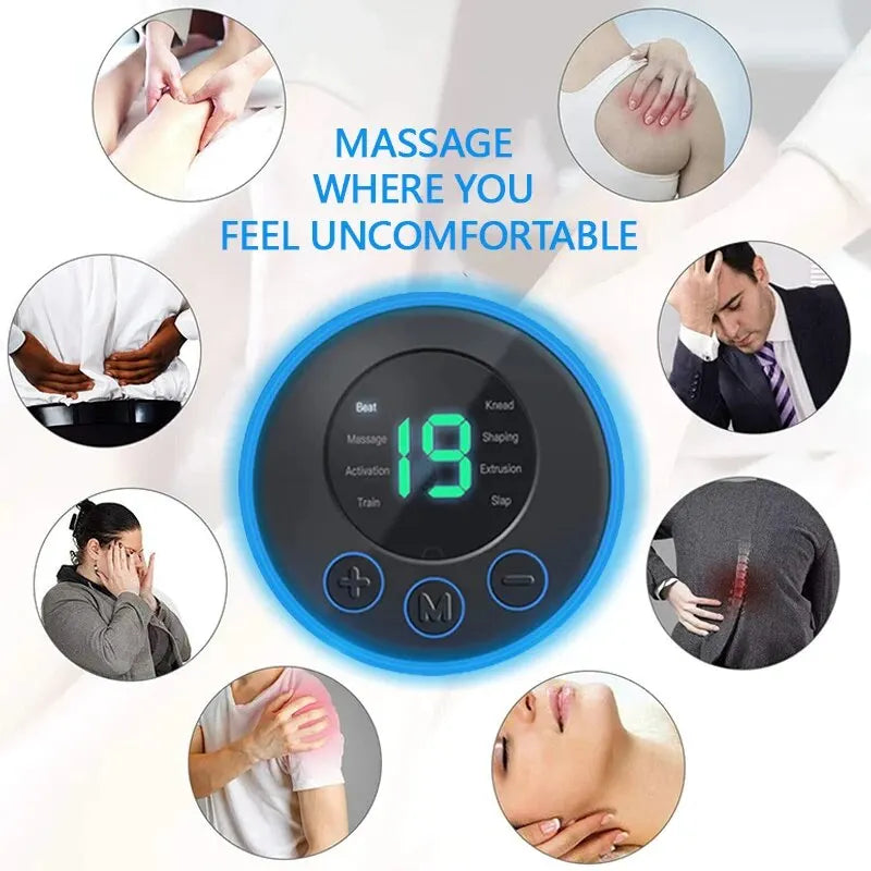 Mini Neck Massager Portable Electric Intelligent Patch for Back and Shoulder Massager With Pad and Remote